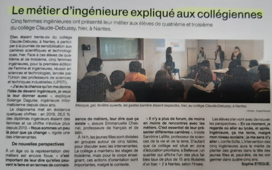 Les collégiennes rencontrent des femmes ingénieures