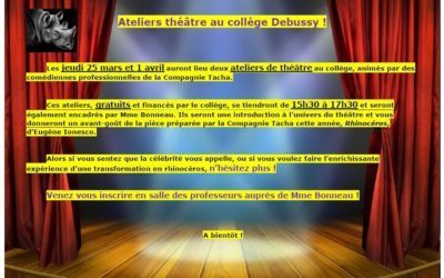 Ateliers théâtre au collège Debussy !